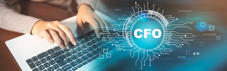 Wall Mural - CFO - digital technology concept.