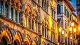 Lucca Architecture: Bokeh-Effect Building Detail Stock Photo
