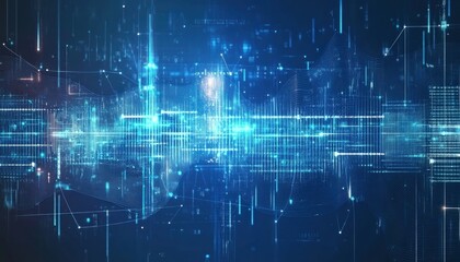 Abstract Digital Data Network Futuristic Technology Background
