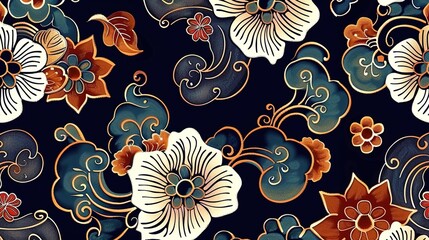 Wall Mural - balinese batik pattern wallpaper