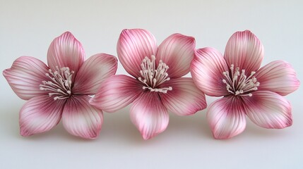 Sticker - Beautiful handcrafted pink flowers arranged on a plain background