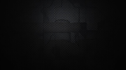 Black foil background with highlights and uneven texture, Industrial background. Black metal surface with regular round holes as texture