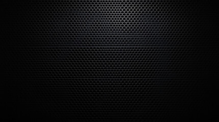 creative hole net grate on black background, Industrial background. Black metal surface with regular round holes as texture