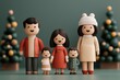 © Katavudh - A cheerful family portrait with festive decorations around.