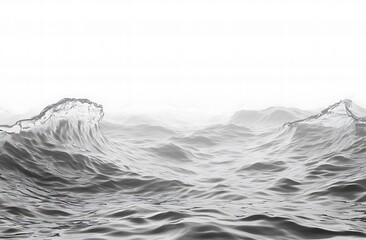 Wall Mural - White water on a transparent summer background, water waves on a white background