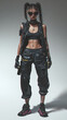 © rafliand - futuristic cyberpunk concept background beautiful woman girl future cybrog