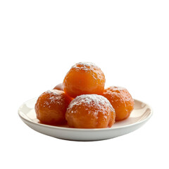 Canvas Print - Sweet orange balls in a white bowl, dusted with powdered sugar