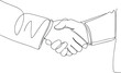 © AzizunNahar - Hand Shake Each Other Business Minimalist Icon Concept Continuous One Line Drawing Illustration In Editable Stroke