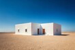Minimalist Desert Inn: Spiritual Oasis, Biblical Hotel Stock Photo