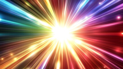 Wall Mural - radiant colorful light rays burst explosion