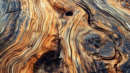 Natural Wood Texture with Detailed Patterns and Close-Up View