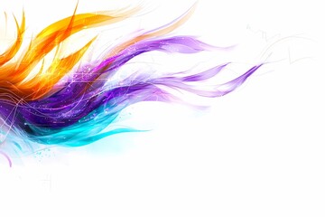 Wall Mural - colorful abstract waves flowing gently across a white background