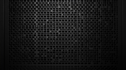 Wall Mural - chrome carbon fiber with black gradient color, dark widescreen background with hexagons with differe