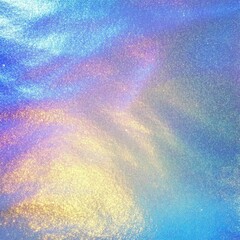 Canvas Print - This exquisite holographic texture showcases a stunning blend of vibrant blue, yellow, and lilac colors, making it ideal for backgrounds, web designs, and serving as inspiration for artistic projects