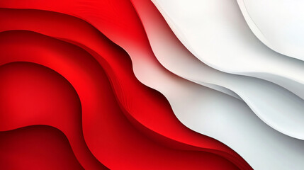 Wall Mural - Red and white background, waving national flag of Indonesia, ABSTRACT WHITE RED BACKGROUND TEMPLATE
