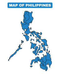 Blue Philippines country map border outline vector