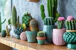 © Oleksandr - Wabi Sabi Inspired Living: A Stylish Interior with Modern Decor and Collection of Cacti on Shelf