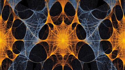 Abstract orange and blue fractal web design