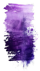 Fototapete - Colorful abstract design featuring rich purple hues with dynamic brush strokes and splatters on a clean white surface
