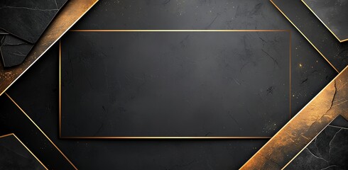 A modern, sleek background featuring a dark surface framed with elegant golden accents. This versatile backdrop is perfect for presentations, advertisements, and digital projects.