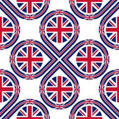 Wall Mural - loop pattern of british flag. circle background. vector illustration