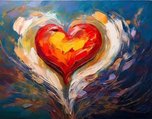 Wall Mural - abstract watercolor heart