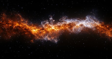 Wall Mural - Cosmic Nebula: Fiery Hues in the Void