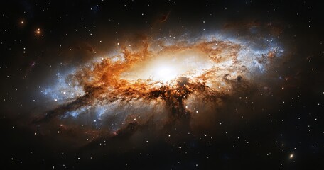 Wall Mural - Cosmic Wonder: A vibrant nebula glows with fiery oranges and cool blues.