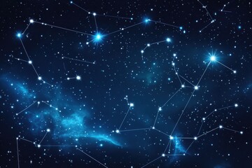 Wall Mural - Celestial tapestry: Constellations shine bright in a dark, starry expanse.