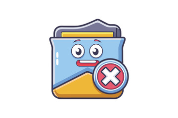editable folder icon with a delete symbol, vibrant and modern vector design for technology and app d