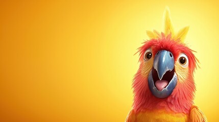 Wall Mural - A colorful parrot with its mouth open and tongue out