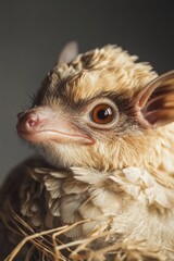 Wall Mural - A close-up shot of a small bird with wet feathers, often found in nature