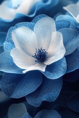 Wall Mural - A detailed view of a flower with blue petals