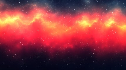 fiery red and orange nebula in space.
