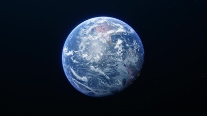 Wall Mural - rotating planet earth from space.