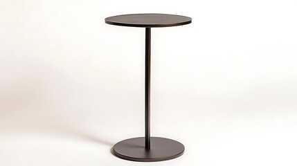 Wall Mural - A black table with a round top and a metal pole