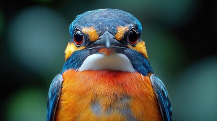 Wall Mural - a close-up shot of a vibrant bird perched on a tree branch, with bright plumage and sharp features