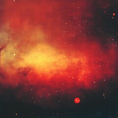 Wall Mural - a colorful galaxy with red and yellow hues, perfect for space-themed designs and projects