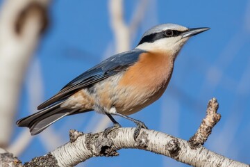 Wall Mural - A bird sitting on a branch of a tree