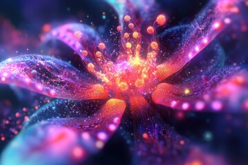 Poster - Human metapneumovirus Virus hmpv stylized digital art surreal dark ominous glowing tentacles
