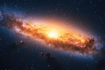 Wall Mural - a large galaxy with a bright orange center