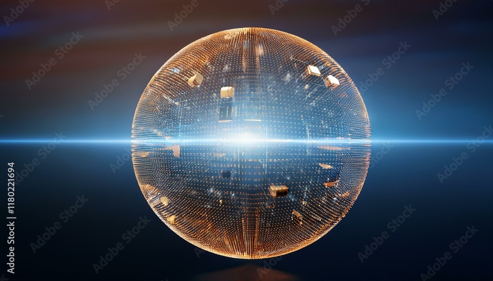 Quantum Password Spherical particles that represent the qubits of a quantum password ...