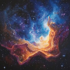 Wall Mural - a beautiful nebula with stars shining bright in the background