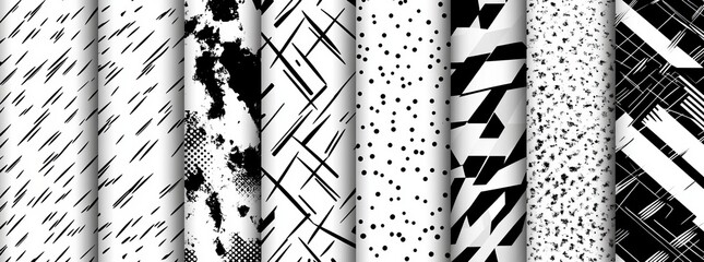 Poster - A collection of smooth, black and white patterns. Basic and modern in design.