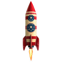 Wall Mural - 4th of july rocket isolated on transparent background png