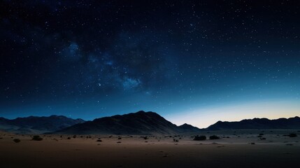 Wall Mural - a starry night sky with a mountain in the background