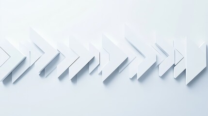 Wall Mural - White abstract long minimal banner. Light neutral background with arrows and copy space for text. Facebook cover, social media header, web banner