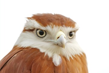 Wall Mural - close-up photo of a bird of prey's head and feathers