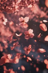 Wall Mural - Pink Flowers in Air