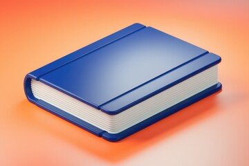 Poster - A vibrant blue book rests on a coral background, showcasing its clean design and unread pages.